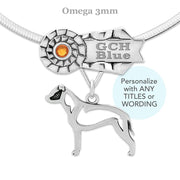 Custom American Staffordshire Terrier Rosette Necklace, GCH Jewelry