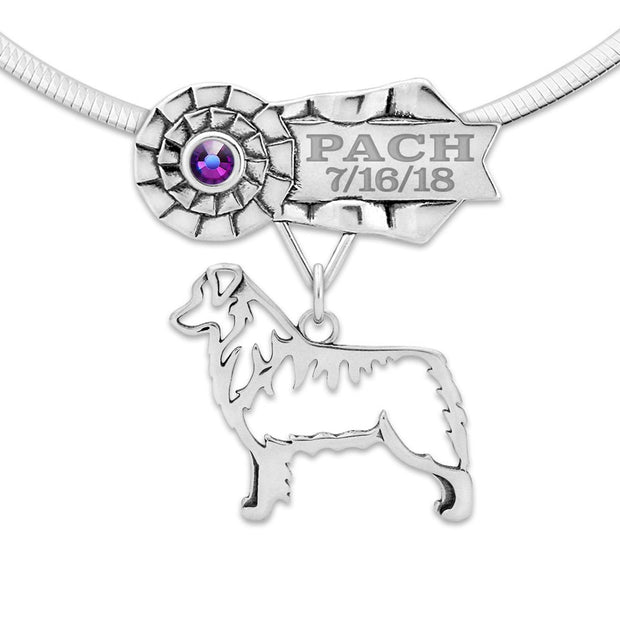 Custom Australian Shepherd Rosette Necklace, PACH Jewelry