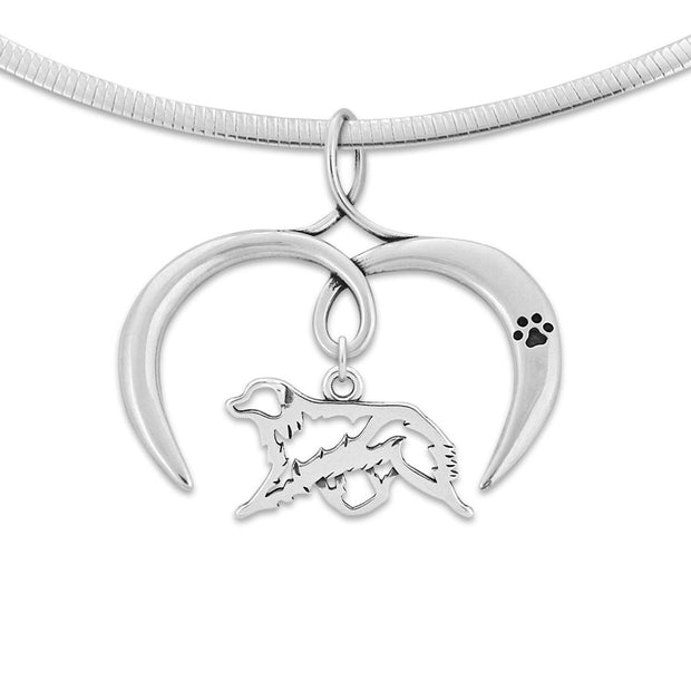 Sterling Silver Australian Shepherd Heart Jewelry