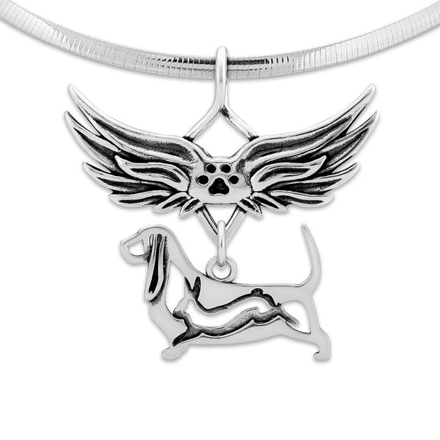 Basset Hound Memorial Pendant, Pet Loss Jewelry