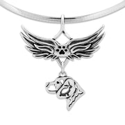 Beagle Memorial Necklace, Angel Wing Jewelry