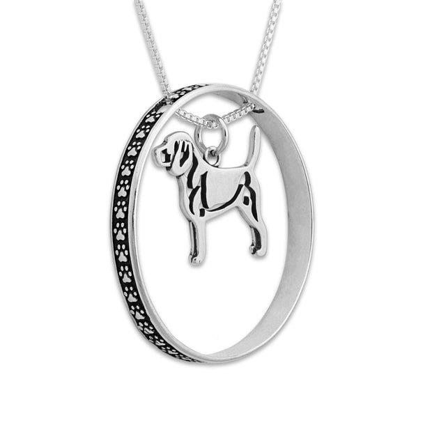 Beagle Necklace w/Paw Print Enhancer, Body