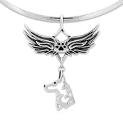 Belgian Malinois Memorial Necklace, Angel Wing Jewelry