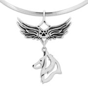 Belgian Sheepdog Memorial Necklace, Angel Wing Jewelry