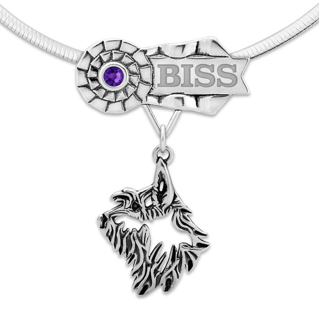 Personalized Best In Show Berger Picard Necklace, Rosette Dog Show Jewelry