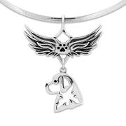 Bernese Mountain Dog Memorial Necklace, Angel Wing Jewelry