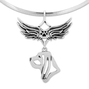 Bloodhound Memorial Necklace, Angel Wing Jewelry