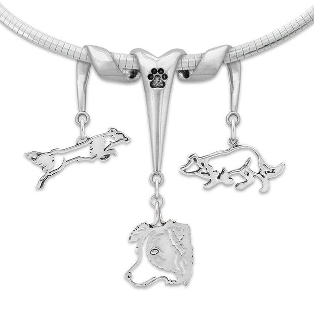 Sterling Silver Border Collie Necklace & Fine Jewelry