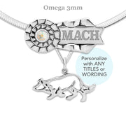 Personalized Border Collie Rosette Necklace, MACH Jewelry