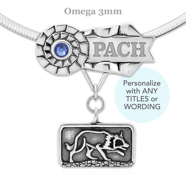 Border Collie Customized Rosette Necklace, NOC Jewelry