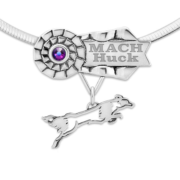 Custom Border Collie Ribbon Necklace, Personalized Championship Jewelry for Border Collie Owners