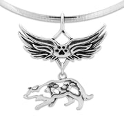 Border Collie Angel Wing Necklace, Rainbow Bridge Jewelry