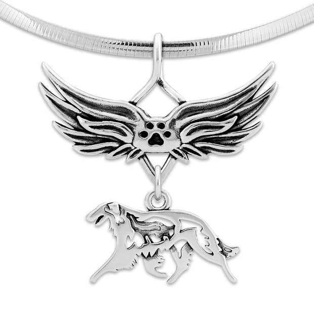 Borzoi Memorial Pendant, Pet Loss Jewelry