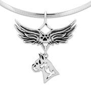 Boxer Memorial Necklace, Angel Wing Jewelry