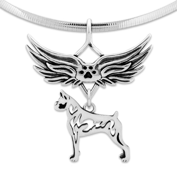 Boxer Memorial Pendant, Pet Loss Jewelry