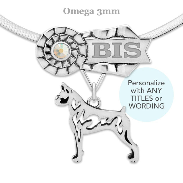 Best In Show Boxer Necklace, Dog Show Grand Champion Jewelry