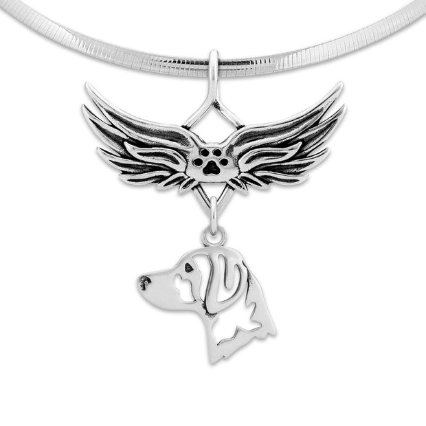 Brittany Memorial Necklace, Angel Wing Jewelry