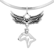 Bull Terrier Memorial Necklace, Angel Wing Jewelry