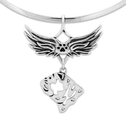 Bulldog Memorial Necklace, Angel Wing Jewelry