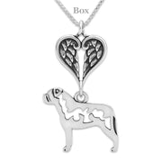 Bullmastiff Angel Pendant, Sterling Silver Custom Memorial Keepsakes