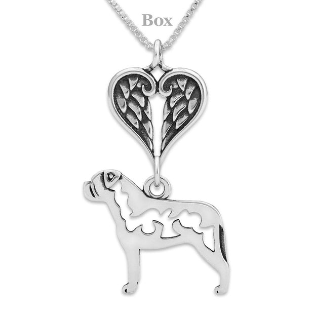 Bullmastiff Angel Pendant, Sterling Silver Custom Memorial Keepsakes