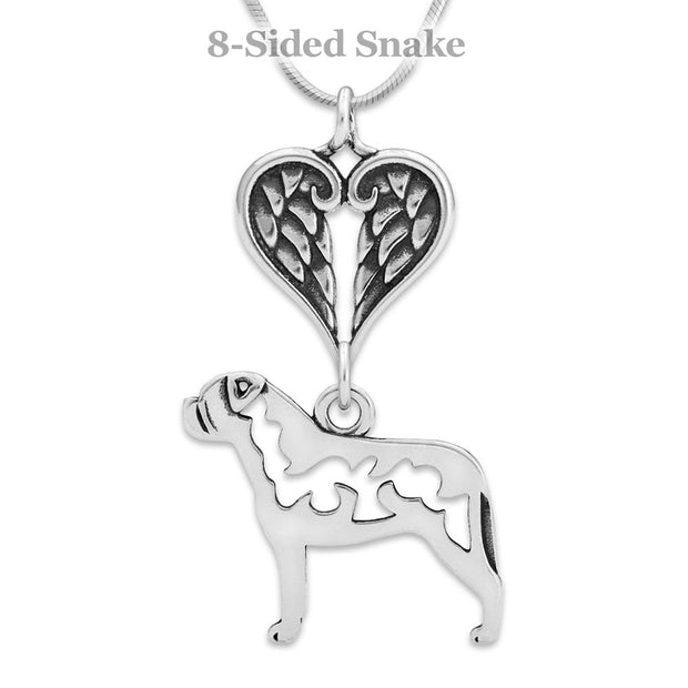 Bullmastiff Angel Pendant, Sterling Silver Custom Memorial Keepsakes