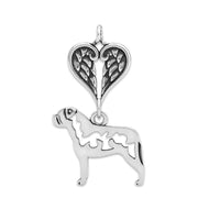 Bullmastiff Angel Pendant, Sterling Silver Custom Memorial Keepsakes