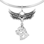 Cairn Terrier Memorial Necklace, Angel Wing Jewelry