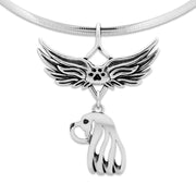 Cavalier King Charles Spaniel Memorial Necklace, Angel Wing Jewelry