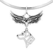 Chesapeake Bay Retriever Memorial Necklace, Angel Wing Jewelry