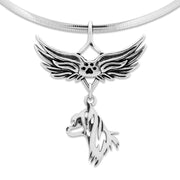 Chinese Crested Memorial Necklace, Angel Wing Jewelry