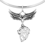 Chow Chow Memorial Necklace, Angel Wing Jewelry