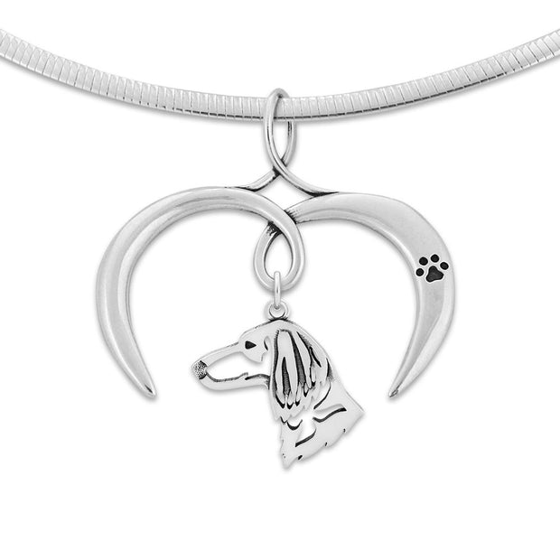 Sterling Silver I Love My Dachshund Necklace