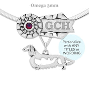 Custom Doxie Rosette Necklace, NFC Jewelry