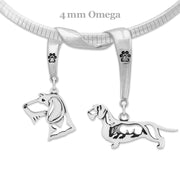 Dachshund Luxury Necklace in Sterling Silver - Wirehaired