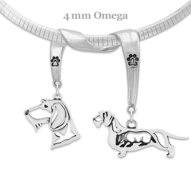 Dachshund Luxury Necklace in Sterling Silver - Wirehaired