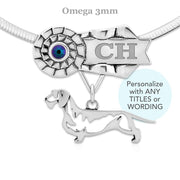 Personalized Best In Show Dachshund Necklace, Rosette Dog Show Jewelry