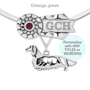 Sterling Silver Custom Dachshund Rosette Necklace, NAFC Jewelry