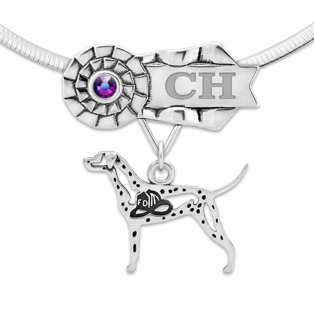 Custom Dalmatian Rosette Necklace, Grand Champion Jewelry