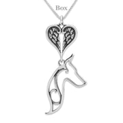 Doberman Pinscher Angel Necklace, Sterling Silver Personalized Sympathy Gift