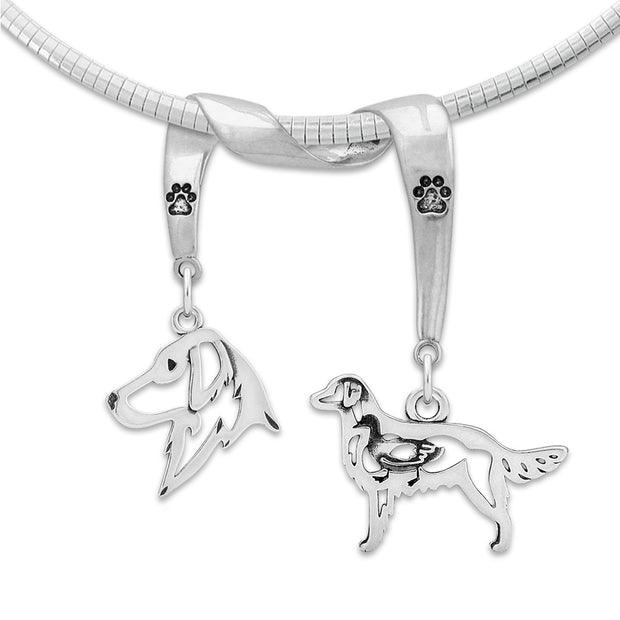 Sterling Silver Flat-Coated Retriever Necklace & Gifts