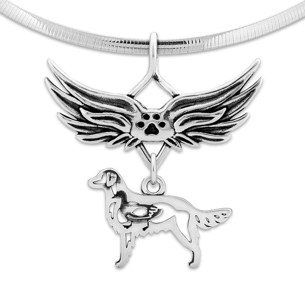 Flat-Coated Retriever Memorial Pendant, Pet Loss Jewelry