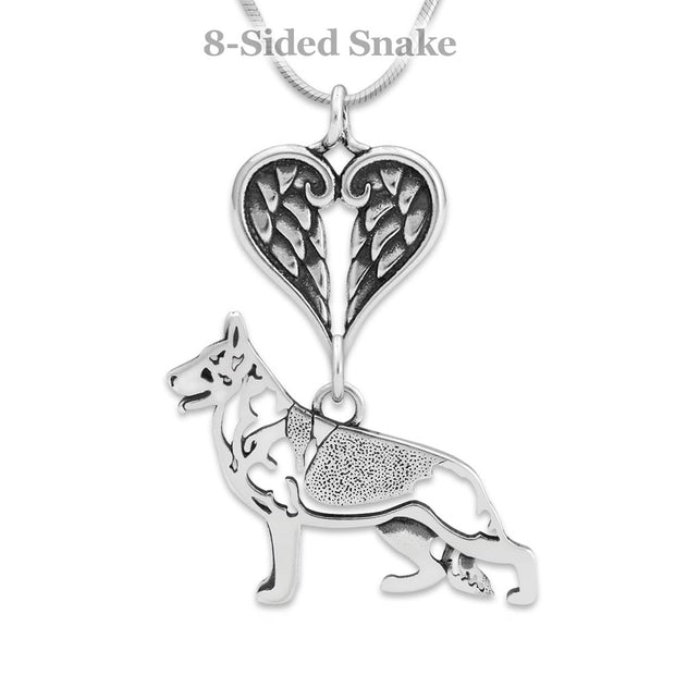 German Shepherd Angel Pendant, Custom Memorial Keepsakes