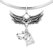 German Wirehaired Pointer Angel Wing Necklace