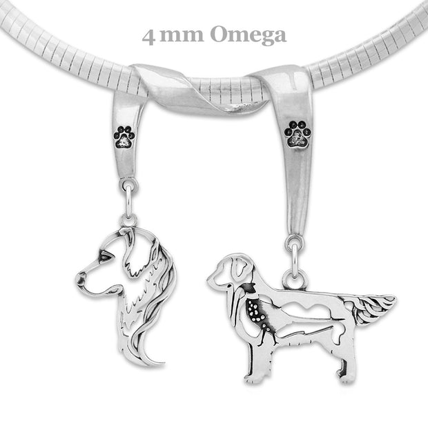 Golden Retriever Luxury Necklace in Sterling Silver