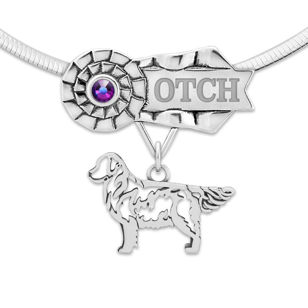 Custom Golden Retriever Rosette Necklace, Grand Champion Jewelry