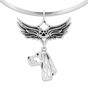 Gordon Setter Memorial Necklace, Angel Wing Jewelry