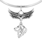 Great Pyrenees Memorial Necklace, Angel Wing Jewelry