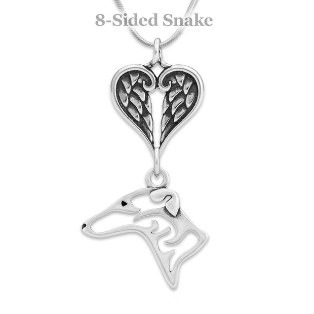 Personalized Greyhound Angel Necklace