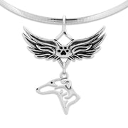 Greyhound Memorial Necklace, Angel Wing Jewelry